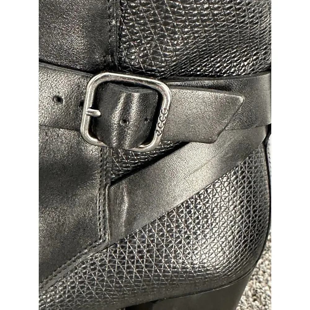ECCO DRESS CLASSIC 35 WOMENS ANKLE BOOTS LEATHER BLOCK HEEL BLACK SZ 39EU 8-8.5